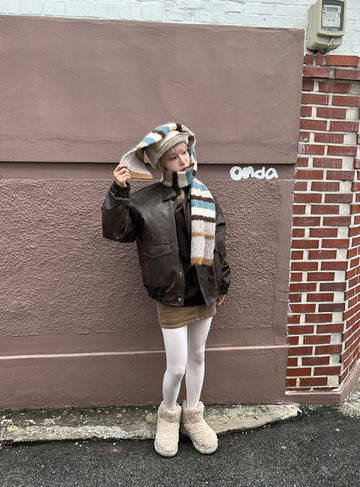 MIX WOOL STRIPE MUFFLER